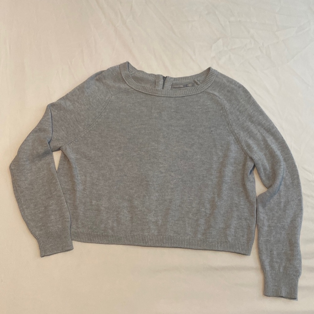 Nordstrom Grey Zip Detail Sweater S